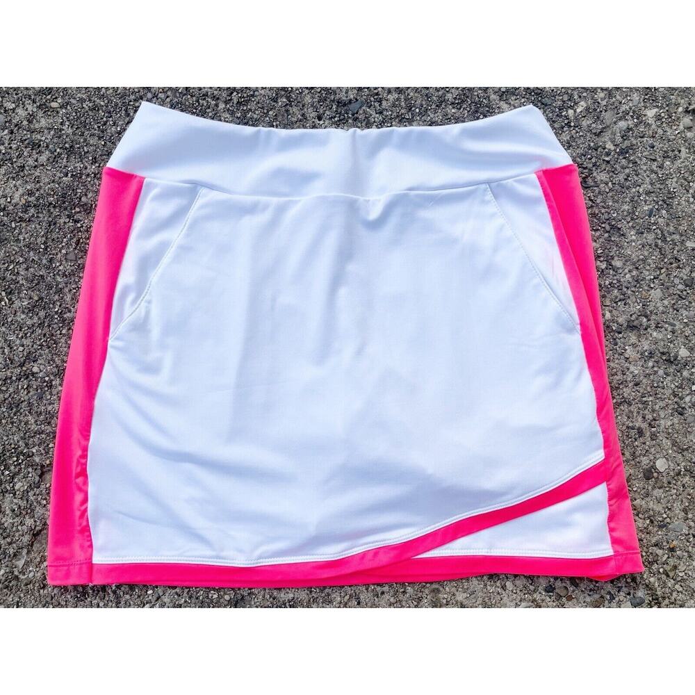 TAIL WHITE LABEL Skort Skirt Women’s S GOLF TENNIS White Coral Wrap Hem 15 Inch